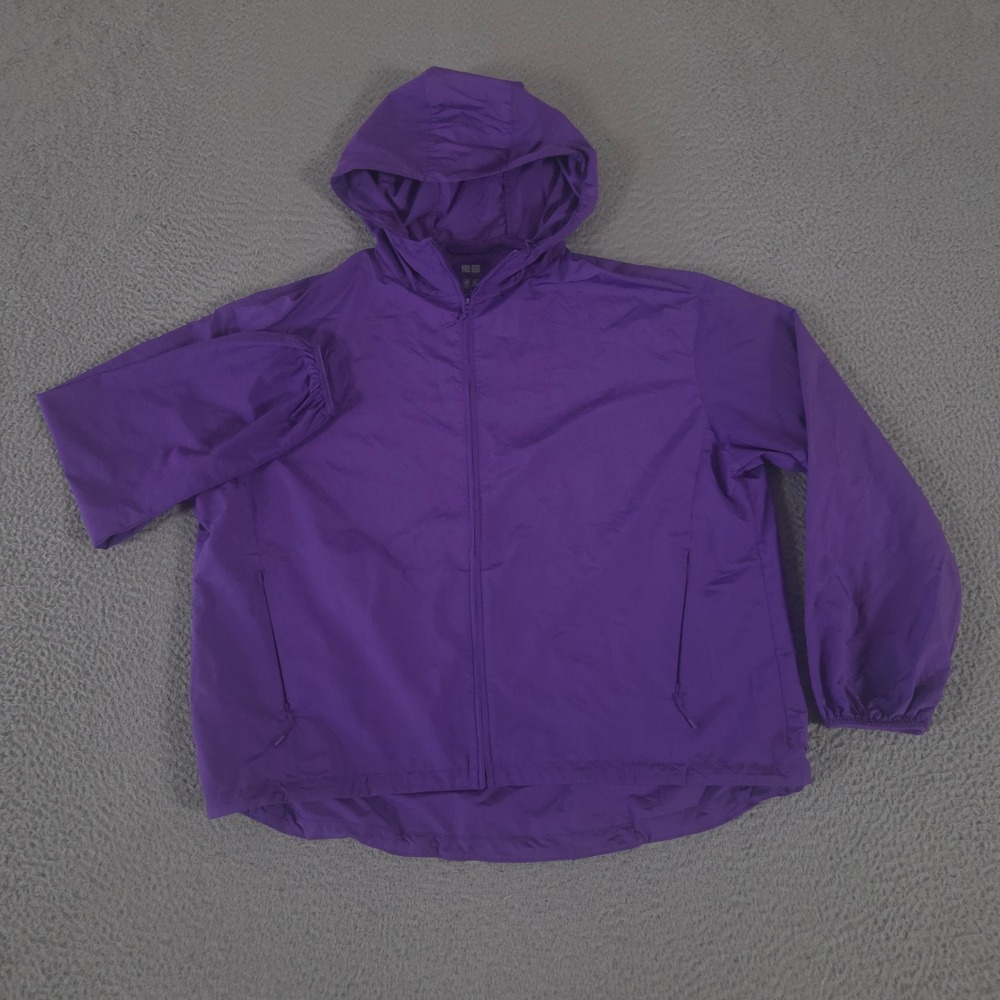 Uniqlo Jacket Womens S Purple Pocketable UV Protection Parka Water Repellent Zip